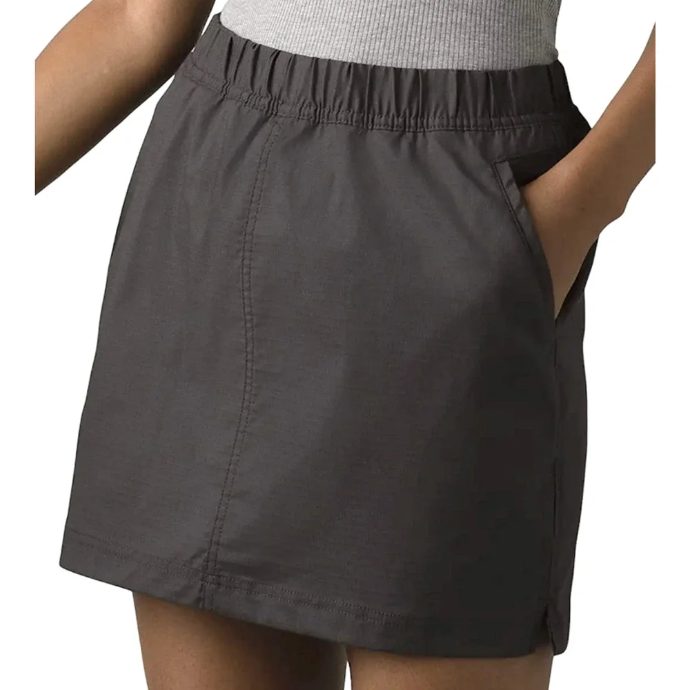 NWT prAna CHARCOAL GRAY DOUBLE PEAK SKORT SKIRT 14